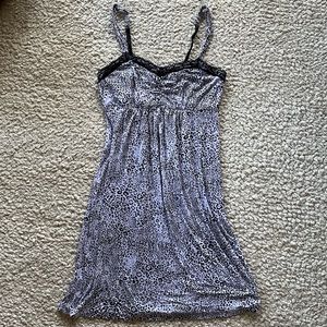 Soma Light Lavender Purple & Black Cheetah Print Nightie Dress